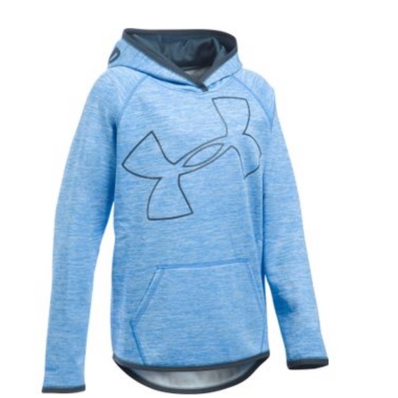 UNDER ARMOUR GIRLS YMS FLEECE JUMBO LOGO HOODIE - Picture 1 of 5